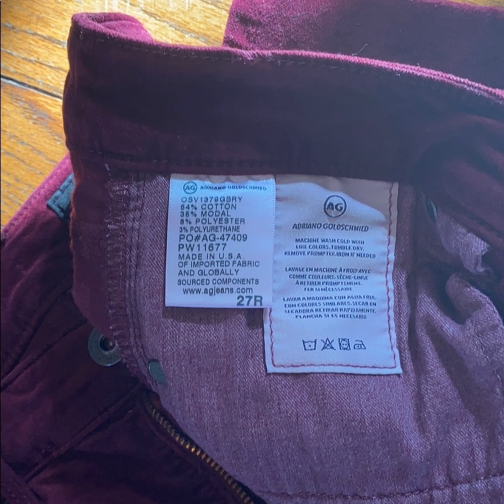 AG Crimson Corduroy Ankle Skinny Pants - 27 - Picture 7 of 7